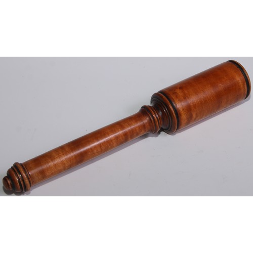 271 - A 19th century turned satinwood truncheon or tipstaff, 31cm long