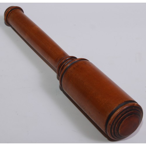 271 - A 19th century turned satinwood truncheon or tipstaff, 31cm long