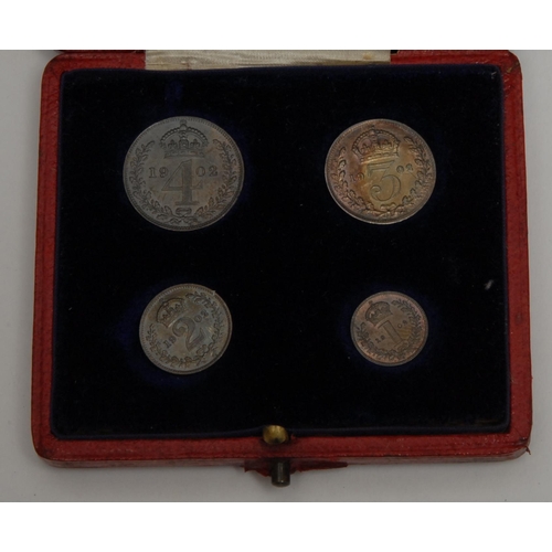 866 - Coins - Maundy Money - an Edwardian set, 1902, boxed