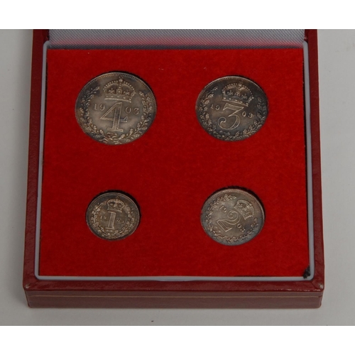 867 - Coins - Maundy Money - an Edwardian set, 1903, later box