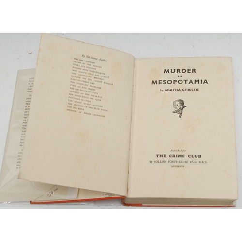 924 - Christie (Agatha), Murder in Mesopotamia, A New Poirot Story, first edition, 1936, published for The... 