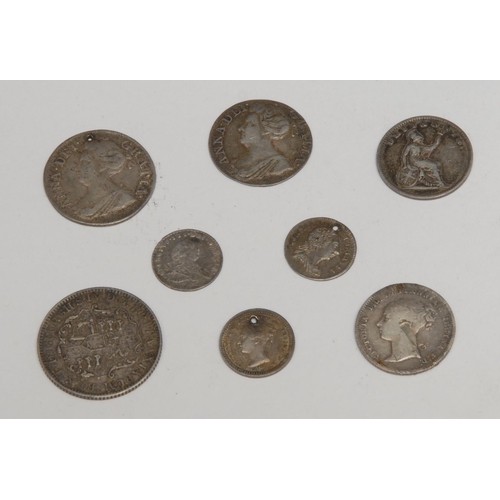 854 - Coins - English small silver including some Maundy issues: Groats 1710  and 1854 (non-Maundy issue),... 