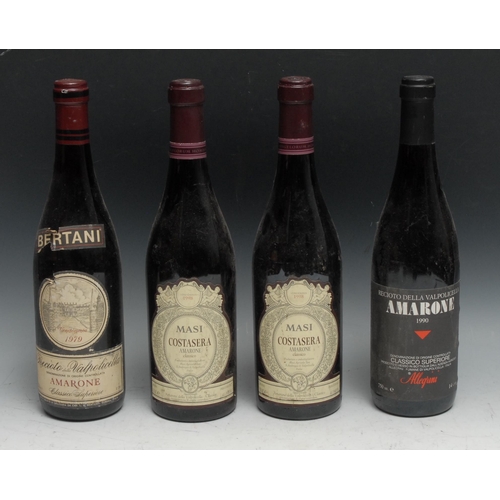 802 - A bottle of Bertani Amarone, Valpolicella, 1979, 15%, 750ml; others, Allegrini Amarone, 1990, 14%, 7... 