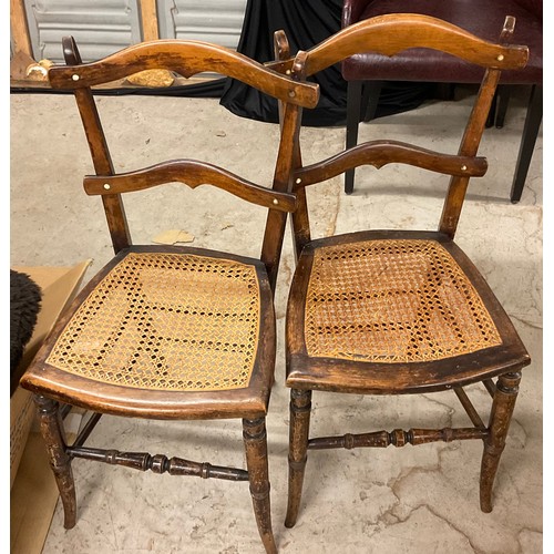 320 - A pair of early 20th century mahogany bedroom chairs, c.1910;  others bentwood;  etc (6)