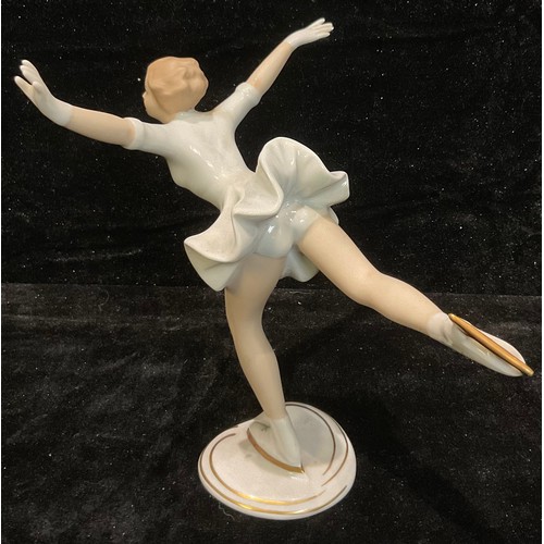 372 - A Goebel ice skater figure, 17cm high, printed mark in green, c.1930