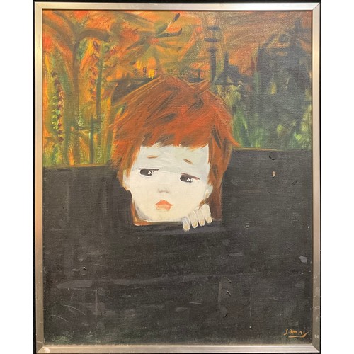 382 - Sammy
Portrait of a Child, Par La Fenetre  
signed, oil on canvas, 50.5cm x 40.5cm