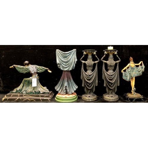 396 - Interior Decoration and Sculpture - a collection of Art Deco style figures