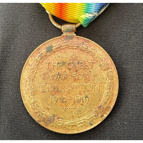 3009 - WW1 British 1st Day of the Somme Casualty Victory Medal to 266805 Pte Horace William Burn, Notts & D... 