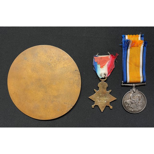 3012 - WW1 British Death Plaque and 1914-15 Star and British War Medal to 2990 Pte Herbert Towler, 6th Batt... 