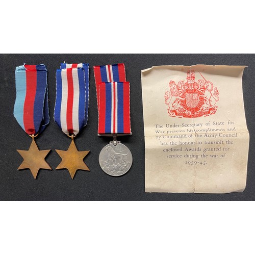 3018 - WW2 British medal group comprising of 1939-45 Star, France & Germany Star, War Medal. All with origi... 