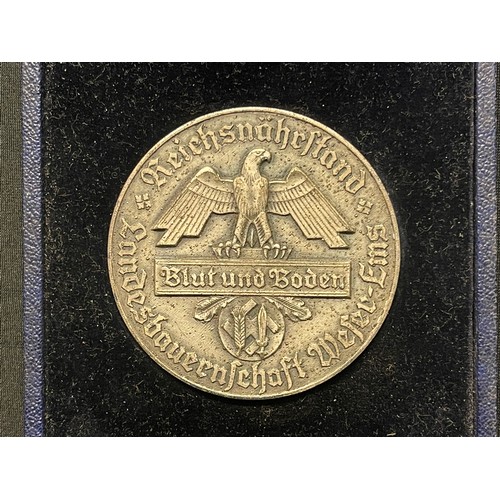 3043 - WW2 Third Reich cased Reichsnahrstand non portable award for Landesbauernschaft Weser-Ems . Complete... 