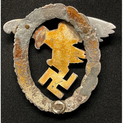 3049 - WW2 Third Reich Flugzeugbeobachterabzeichen - Luftwaffe Observer Badge. No pin, hinge or hook. No ma... 