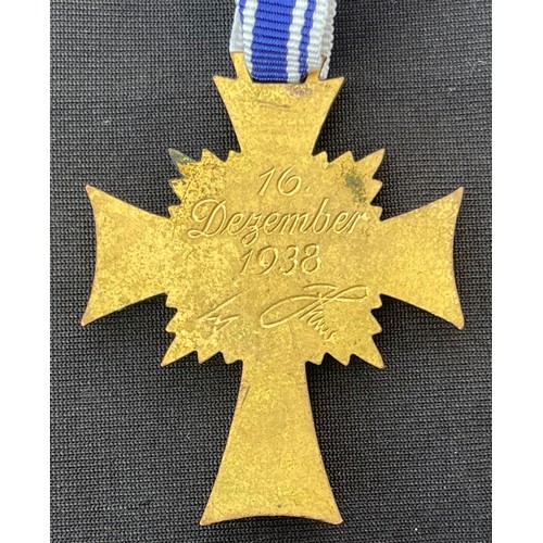 3065 - WW2 Third Reich Ehrenkreuz der Deutsche Mutter Erste Stufe - Mother's Cross 1st Class (Gold). Comple... 