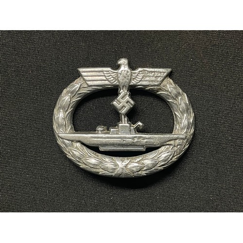 3072 - WW2 Third Reich U-boot Kriegsabzeichen - U-Boat War Badge, no makers mark, no pin, vaulted evidence ... 