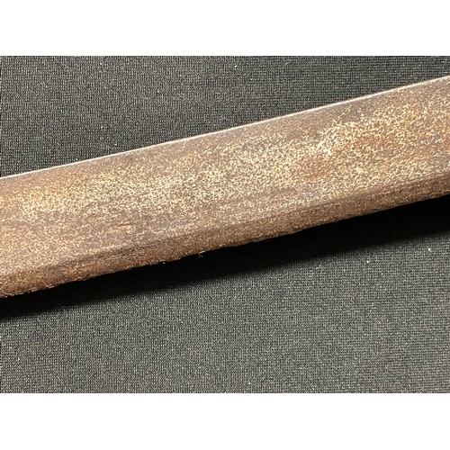 3074 - Sword, 72cm single edged blade, brass guard and pommel, 88cm long overall. No makers markings. No co... 