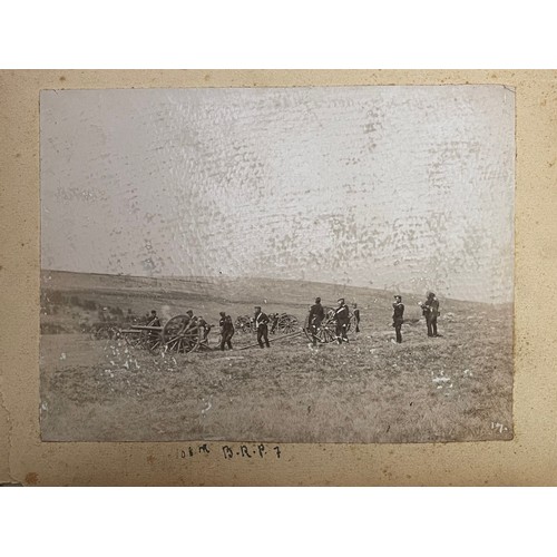 3077 - Pre WW1 British Royal Artillery Photo Album. Large original album size 42cm x 32cm containing approx... 