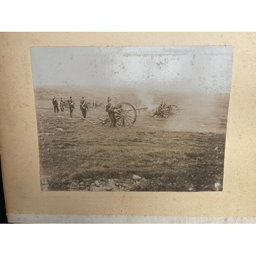 3077 - Pre WW1 British Royal Artillery Photo Album. Large original album size 42cm x 32cm containing approx... 