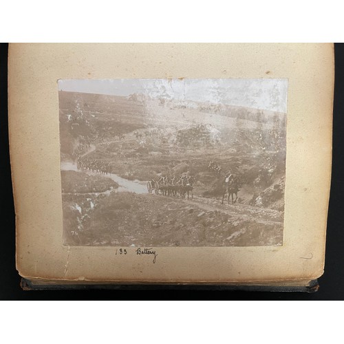 3077 - Pre WW1 British Royal Artillery Photo Album. Large original album size 42cm x 32cm containing approx... 