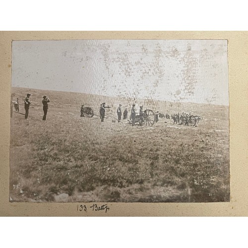 3077 - Pre WW1 British Royal Artillery Photo Album. Large original album size 42cm x 32cm containing approx... 