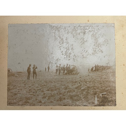 3077 - Pre WW1 British Royal Artillery Photo Album. Large original album size 42cm x 32cm containing approx... 