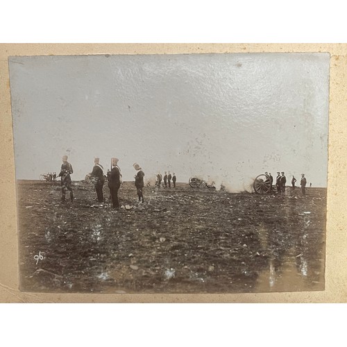 3077 - Pre WW1 British Royal Artillery Photo Album. Large original album size 42cm x 32cm containing approx... 