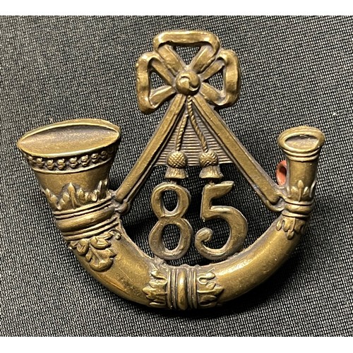 3080 - Three Victorian British Cap badges: Shropshire Regiment 53rd of Foot: Cheshire Regiment 22nd of Foot... 