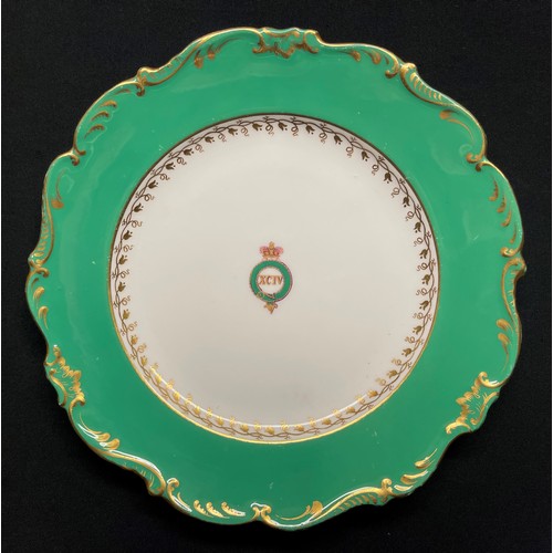 3081 - A porcelain XCIV Regimental dinner plate. the 94th fought with distinction in the Crimea and during ... 