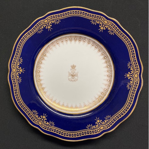 3082 - Kings Royal Rifle Corps regimental porcelain dinner plate by Copeland Spode. 23cm in diameter.