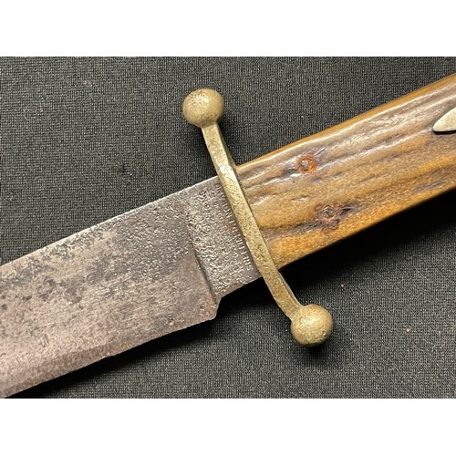 3086 - A Bowie knife with single edged blade 180mm in length, maker marked 