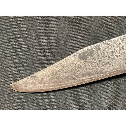 3086 - A Bowie knife with single edged blade 180mm in length, maker marked 