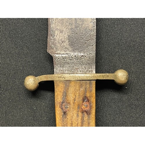 3086 - A Bowie knife with single edged blade 180mm in length, maker marked 