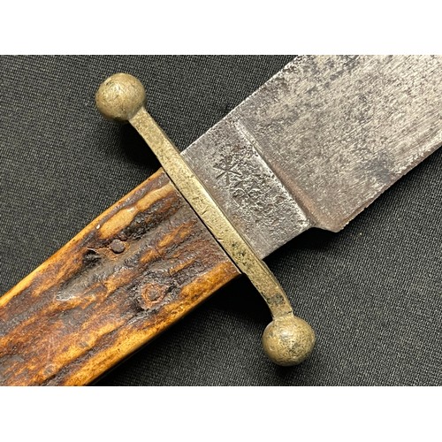 3086 - A Bowie knife with single edged blade 180mm in length, maker marked 