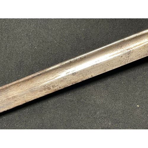 3087 - Spanish M1893 Long Artillery Bayonet with fullered single edged blade 395mm in length, maker marked ... 