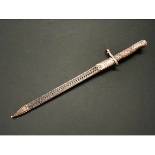 3087 - Spanish M1893 Long Artillery Bayonet with fullered single edged blade 395mm in length, maker marked ... 