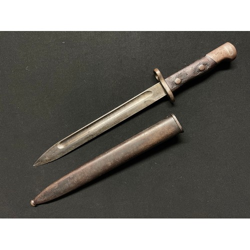 3088 - Siamese Mauser bayonet with single edged fullered blade. Made in Germany by 