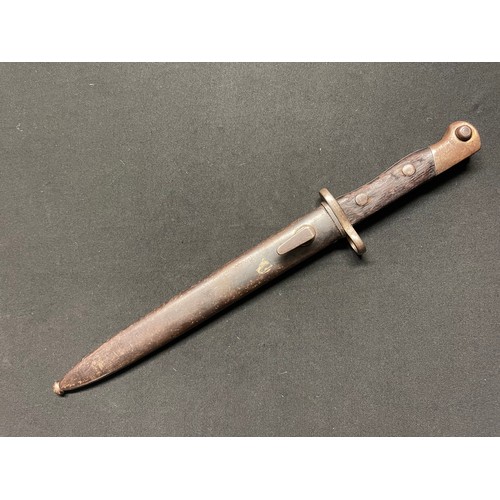 3088 - Siamese Mauser bayonet with single edged fullered blade. Made in Germany by 