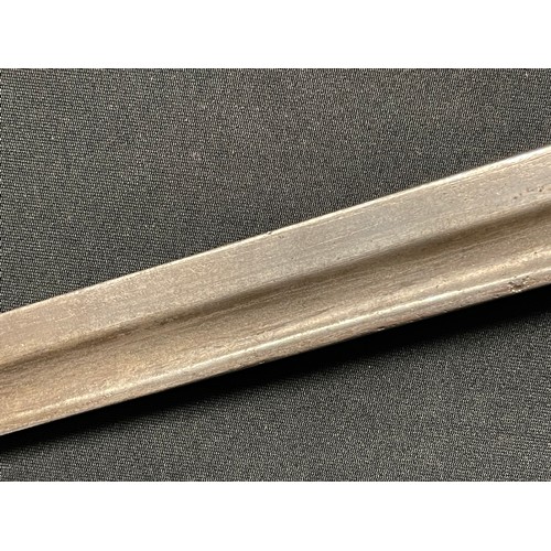 3089 - Brazilian Mauser bayonet with single edged fullered blade 293mm in length, maker marked 