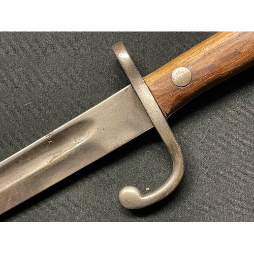 3089 - Brazilian Mauser bayonet with single edged fullered blade 293mm in length, maker marked 