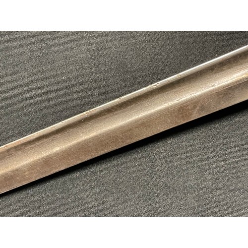 3089 - Brazilian Mauser bayonet with single edged fullered blade 293mm in length, maker marked 