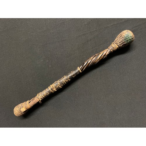 3092 - Early 1800's Bosun's Persuader made from whale bone bound with cord and heavily weighted, approx. 21... 