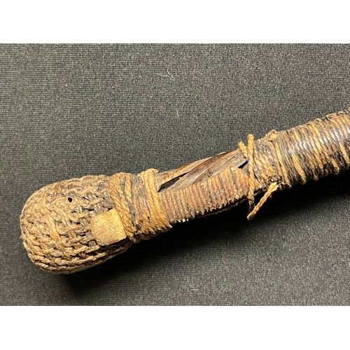 3092 - Early 1800's Bosun's Persuader made from whale bone bound with cord and heavily weighted, approx. 21... 