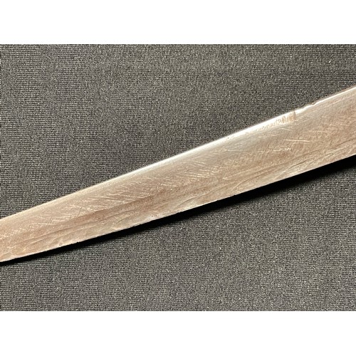 3096 - A Middle Eastern/African dagger, 18.5cm blade with armourer's mark, wire-bound wooden grip, leather ... 