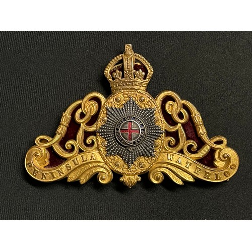 3103 - British Edwardian Household Cavalry Kings Crown Officers Pouch Badge. Multipart construction and com... 