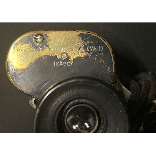 3110 - WW1 British Binoculars, Prismatic No3 (MKI) x6 serial number 16490,by 