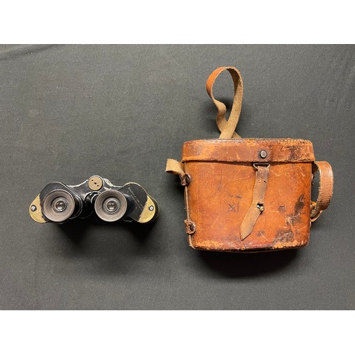 3112 - WWI British 6x 30 binoculars, maker marked 