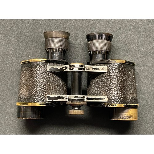 3112 - WWI British 6x 30 binoculars, maker marked 