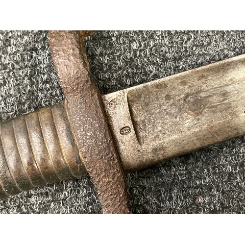 3121 - WW1 British P13 US made Bayonet with single edged fullered blade 430mm in length, mkaer marked 