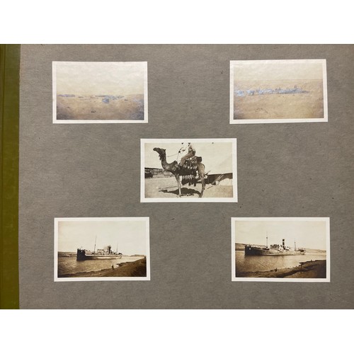 3124 - WW1 British Large Photograph Album of a Royal Artilleryman's service in Egypt & Palestine plus an ad... 