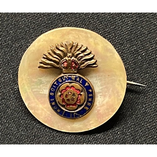 3130 - WW1 British Mother of Pearl & Enamel Sweetheart Badge Collection comprising of nine badges to includ... 