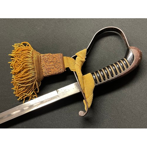 3146 - WW1 Austro - Hungarian Officers Sword with single edged fullered blade 800mm in length. No makers ma... 